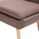 Fotel do salonu tapicerowany tkaniną brązowy
