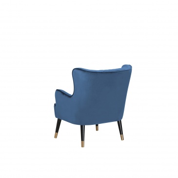Fotel uszak welurowy niebieski VARBERG