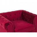 Fotel welurowy czerwony CHESTERFIELD