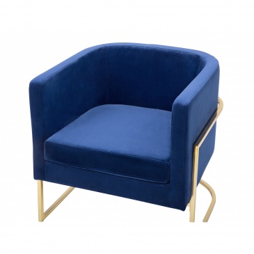 Fotel welurowy niebieski SIRKKA