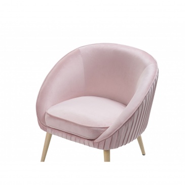 Fotel welurowy różowy TROMSO