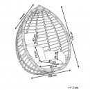 Fotel wiszący rattanowy szary TOLLO