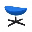 Fotel z podnóżkiem 83x107x72cm King Home Egg chabrowy niebieski/czarny