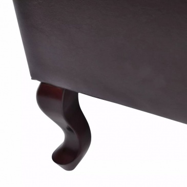 Fotel z podnóżkiem skóra syntetyczna ciemny brąz