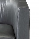 Fotel z podnóżkiem szary sztuczna skóra