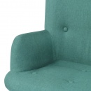 Fotel do salonu z podnóżkiem zielony