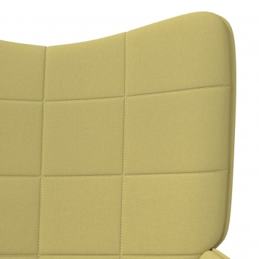 Fotel z podnóżkiem, zielony, obity tkaniną