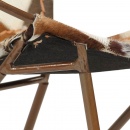 Fotel do salonu z prawdziwej skóry w romby brązowy