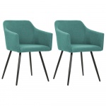 Fotele do salonu 2 szt. zielone materiałowe