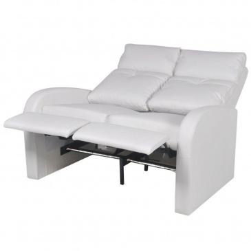 Fotele telewizyjne 2 osobowe białe sztuczna skóra