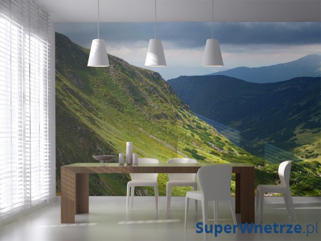 Fototapeta - Green mountain landscape (550x270 cm)