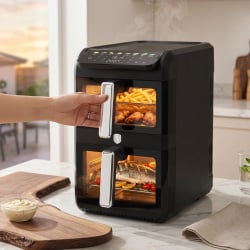 Frytkownica beztłuszczowa Air Fryer Dual 10 l (4 l + 6 l) BerlingerHaus Matte Black Collection BH-99