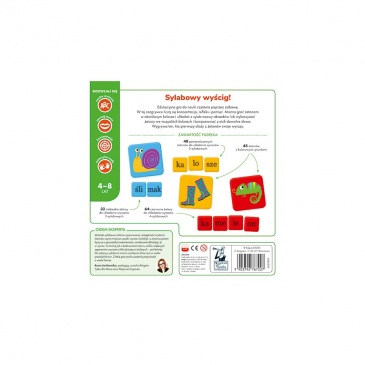 Gra edukacyjna "sylaba do sylaby" dla dzieci 4-8 lat + układanie wyrazów + nazywanie obrazków
