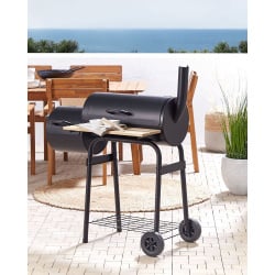 Grill węglowy z wędzarnią czarny satah