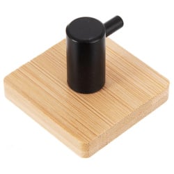 Haczyk wieszak samoprzylepny drewniany metalowy czarny 4,5x4,5 cm 2 szt.