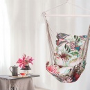 Hamak brazylijski, fotel podwieszany, huśtawka, liście, kwiaty