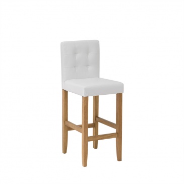 Krzesło barowe Isabella biała skóra ekologiczna