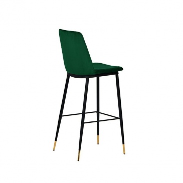 Krzesło barowe DIEGO 65 zielony - welur podstawa czarno złota