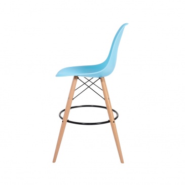 Krzesło barowe 46x57x104cm King Home DSW Wood oceaniczny niebieski