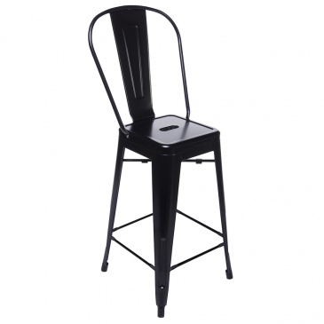 Krzesło barowe 44x50x108,5cm King Home Tower Back czarne