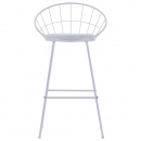 Krzesła barowe z siedziskami ze sztucznej skóry 2 szt białe stalowe