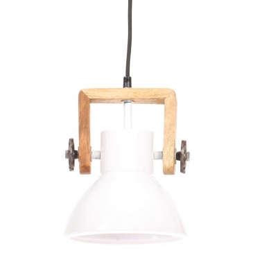 Industrialna lampa wisząca, 25 W, biała, okrągła, 19 cm, E27