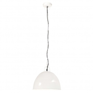 Industrialna lampa wisząca, 25 W, biała, okrągła, 31 cm, E27