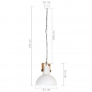 Industrialna lampa wisząca, 25 W, biała, okrągła, 42 cm, E27