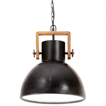 Industrialna lampa wisząca, 25 W, czarna, okrągła, 40 cm, E27