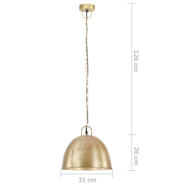 Industrialna lampa wisząca, 25 W, mosiężna, okrągła, 31 cm, E27