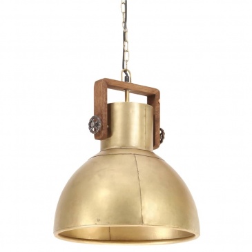 Industrialna lampa wisząca, 25 W, mosiężna, okrągła, 40 cm, E27