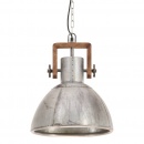 Industrialna lampa wisząca, 25 W, srebrna, okrągła, 30 cm, E27