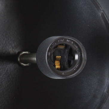 Industrialna lampa wisząca, czarna, okrągła, 51 cm, E27, mango