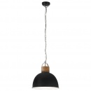 Industrialna lampa wisząca, czarna, okrągła, 51 cm, E27, mango