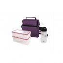 IRIS OPTIMAL Lunchbag torba termiczna z bidonem i pojemnikami na żywność, fioletowa