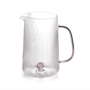 Karafka transparentna z uchwytem - różowa 1.5 L