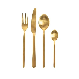 Kare zestaw sztućców gloria matt gold 16 szt. Kare zestaw sztućców gloria matt gold 16 szt.