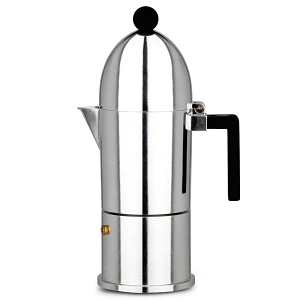 Kawiarka do espresso 3TZ ciśnieniowa Alessi La Cupola czarne uchwyty Kawiarka do espresso 3TZ ciśnieniowa Alessi La Cupola czarne uchwyty