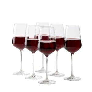 Kieliszki do wina czerwonego i białego 550 ml, duże, zestaw 6 szt. – eleganckie, szkło bezołowiowe, 