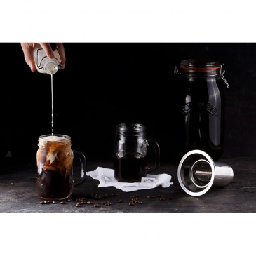 Zestaw do kawy mrożonej  1l + 2x0,4l Kilner „Cold brew coffee” przezroczysty