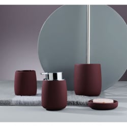 Kleine wolke eclipse szczotka wc ze stojakiem bordowy kamionka soft touch