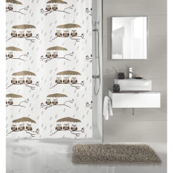 Kleine wolke eulen  tekstylna zasłona prysznicowa taupe 180x200 cm sowy