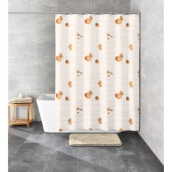 Kleine wolke miami tekstylna zasłona prysznicowa beige 180x200 cm muszelki