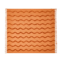 Koc KHARI Bawełna 200 x 200 cm Pomarańczowy