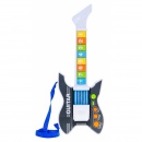 Kolorowa gitara elektryczna dla dzieci 3+ mikrofon na statywie + dźwięki światła