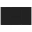 Komoda, czarna, 120x36x69 cm, płyta wiórowa