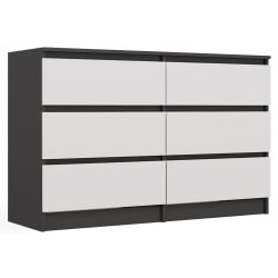 Komoda Malwa M6 120 ANTRACYT / BIAŁY