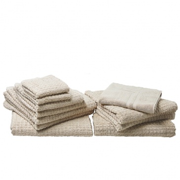 Komplet 11 ręczników bawełniany beżowy ATAI