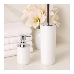 Komplet akcesoriów łazienkowych biały Szczotka do WC i Dozownik na mydło - Yoka Home