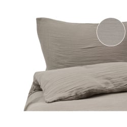 Komplet pościeli SUMNER Muślin bawełniany 150 x 200 cm Beżowoszary Komplet pościeli SUMNER Muślin bawełniany 150 x 200 cm Beżowoszary